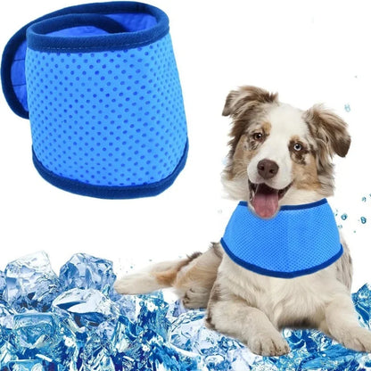 Summer Cooling Bandana for Dog Super Absorbent Ice Towel Collar Adjustable Pet Heatstroke Prevention Scarf for Walking Sleeping